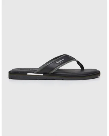Papuci flip-flop cu logo, Negru