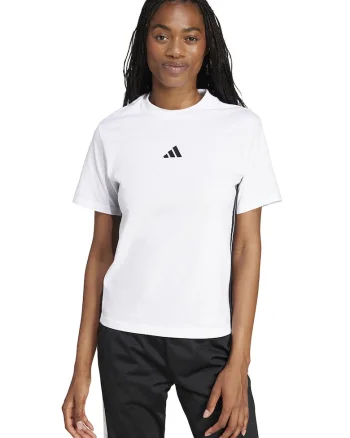 Tricou din bumbac cu decolteu la baza gatului, Alb/Negru