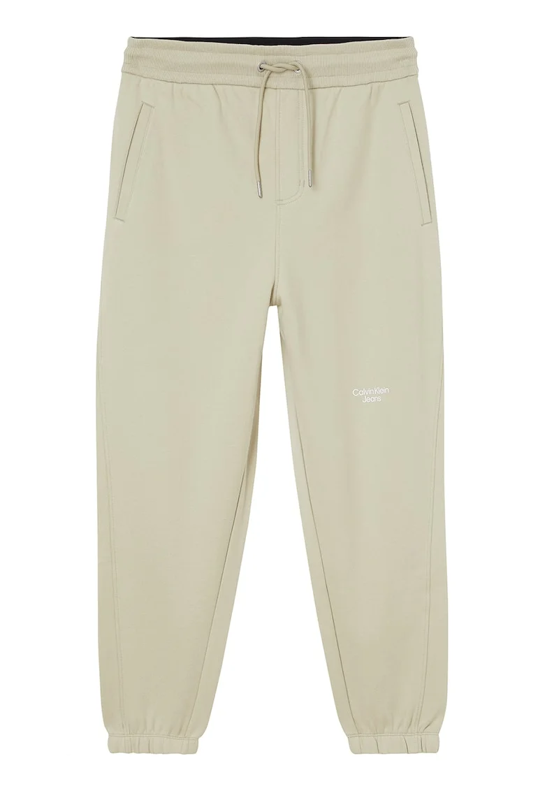 Pantaloni sport de bumbac cu buzunare laterale, Maro nisip