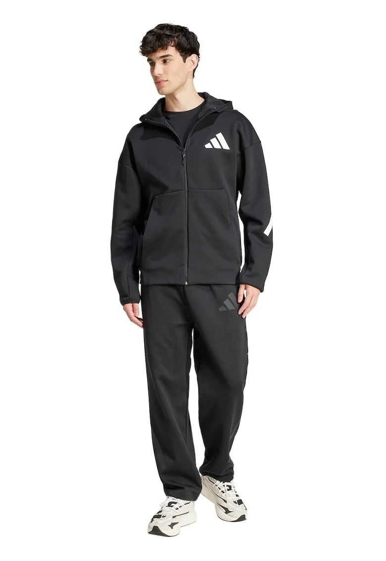 Pantaloni de trening relaxed fit Z.N.E., Negru/Negru stins