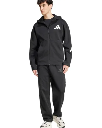 Pantaloni de trening relaxed fit Z.N.E., Negru/Negru stins