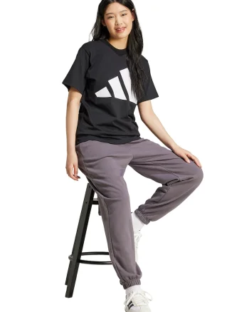 Tricou de bumbac cu decolteu la baza gatului si logo, Negru/Alb optic