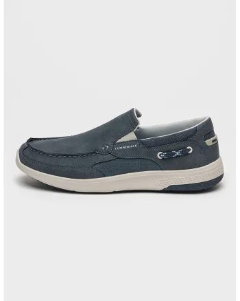 Pantofi loafer de piele ecologica Crero, Gri deschis/Albastru prafuit