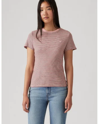 Tricou slim fit de bumbac Essential, Alb murdar/Roz prafuit