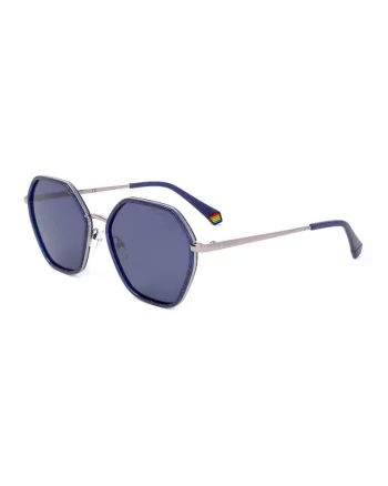 Ochelari de soare hexagonali cu lentile polarizate, Argintiu