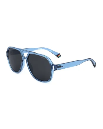 Ochelari de soare pilot unisex cu lentile polarizate, Albastru deschis