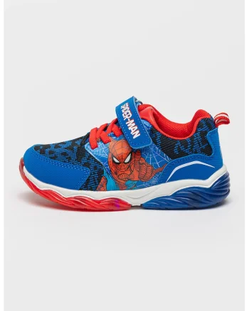 Pantofi sport cu LED Spiderman, Rosu/Alb/Albastru royal