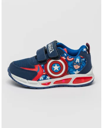 Pantofi sport cu LED Captain America, Rosu/Alb/Bleumarin