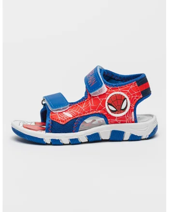Sandale cu velcro Spiderman, Rosu/Alb/Albastru royal