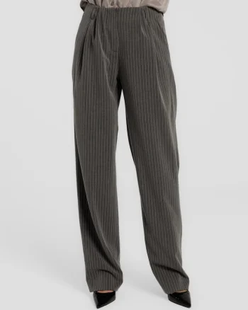 Pantaloni cu model cu dungi Gante, Gri