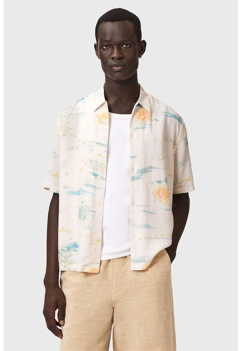 Camasa boxy fit cu imprimeu Breezer, Multicolor