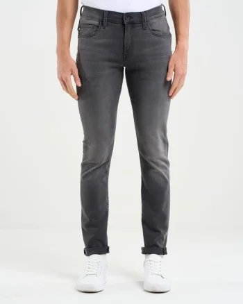 Blugi barbati  model Deric 893, skinny,gri, denim de inalta calitate, Albastru