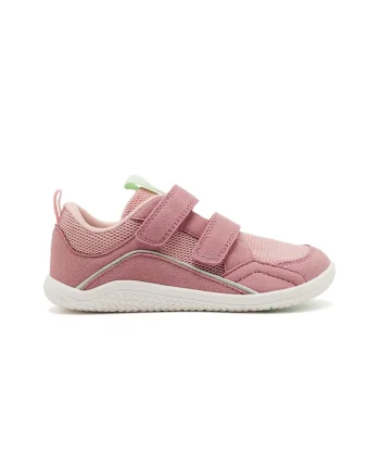 Pantofi sport din material textil cu inchidere velcro si garnituri din plasa., Roz