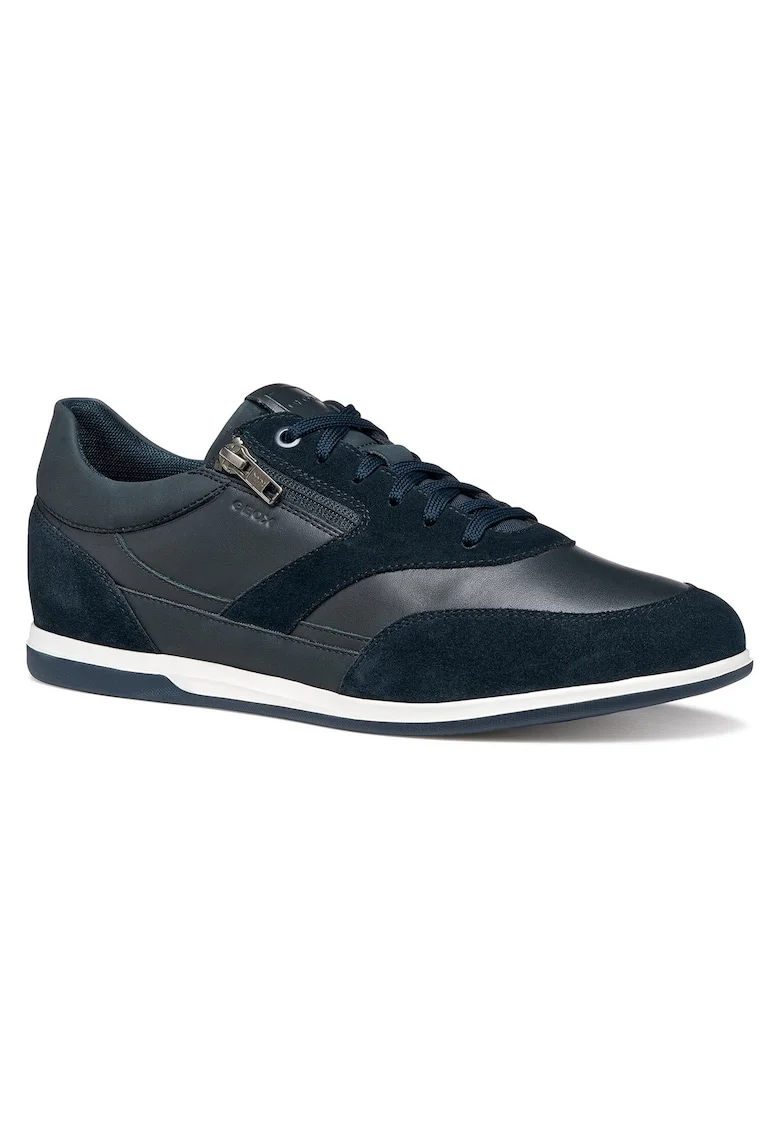 Pantofi sport Renan din piele si fermoar decorativ, Albastru