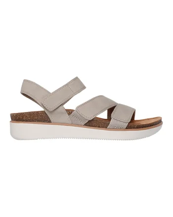 Sandale flatform cu velcro, Maro taupe deschis