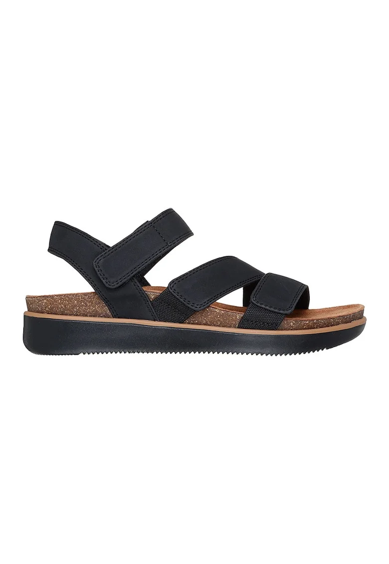 Sandale flatform cu velcro, Negru
