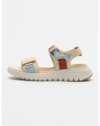 Sandale cu inchidere velcro Flextride, Maro cognac/Bej sampanie
