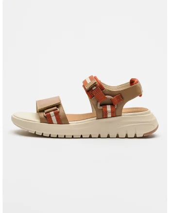 Sandale cu inchidere velcro Flextride, Maro cognac/Maro scortisoara