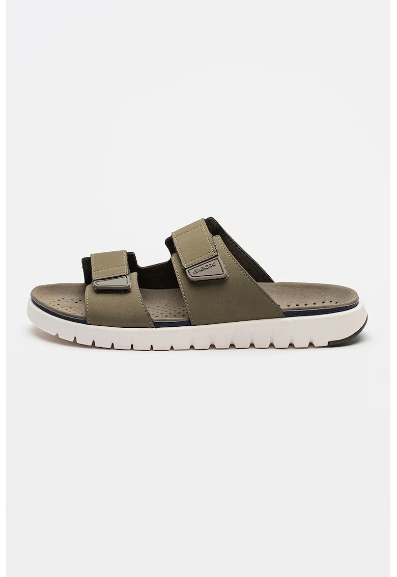 Papuci cu logo discret, Sage Green