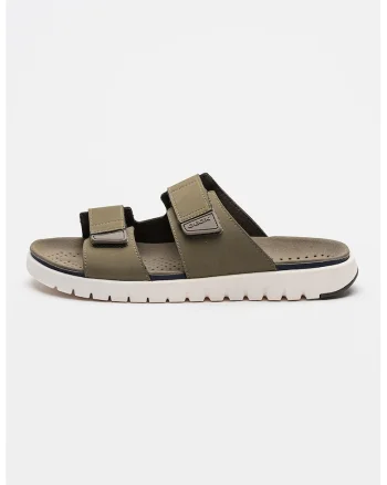 Papuci cu logo discret, Sage Green