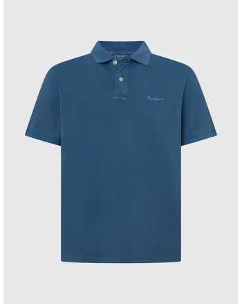 Tricou polo din bumbac pique, Albastru inchis