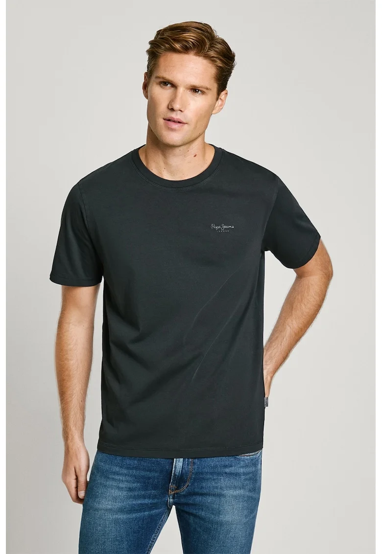 Tricou din bumbac cu logo discret Jacko, Gri antracit