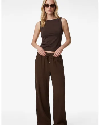 Pantaloni drepti cu snururi, Maro inchis