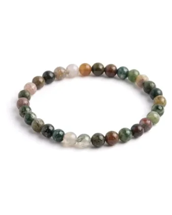 Bratara cu Pietre Semipretioase Naturale Agat Indian de 6mm, elastica, unisex