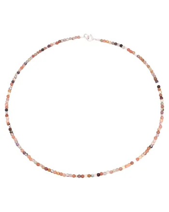 Colier din pietre de agat indian cu argint 925, 40 cm