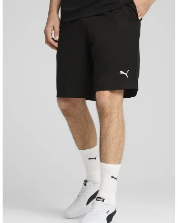 Pantaloni scurti cu talie elastica si buzunare laterale, Negru
