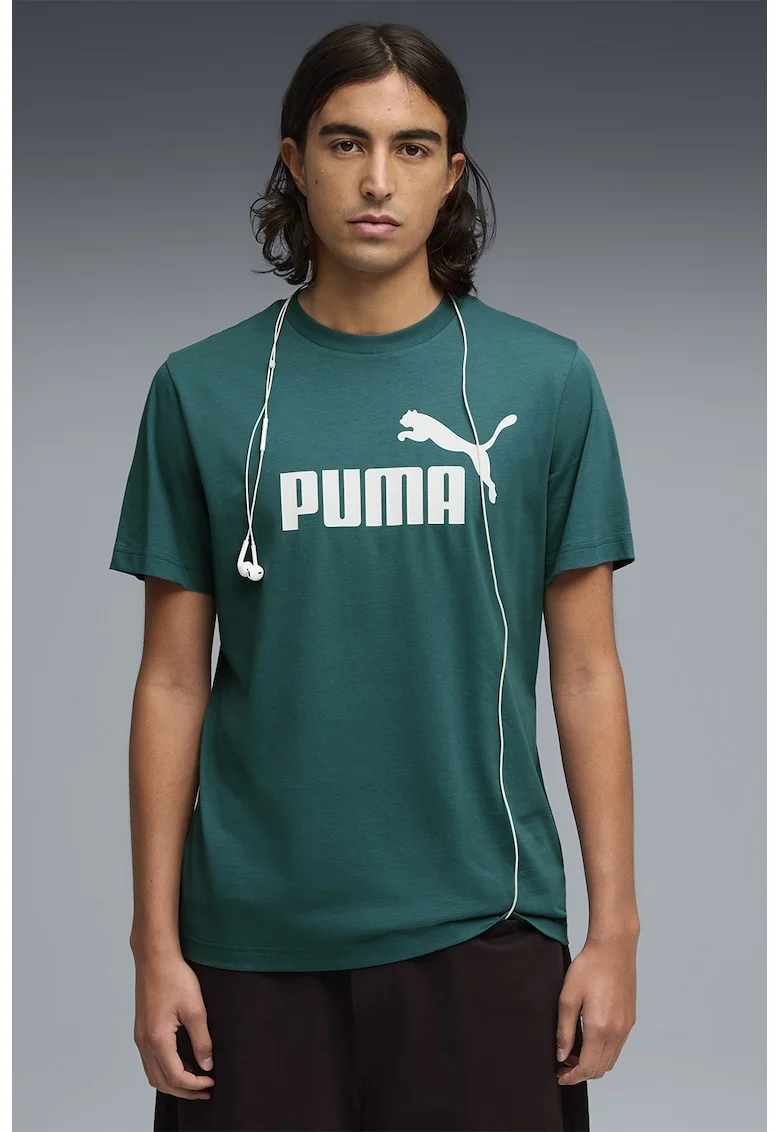 Tricou cu imprimeu logo ESS No. 1, Verde englez/Alb optic
