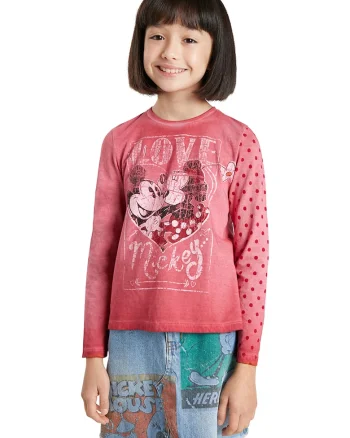 Bluza cu imprimeu Minnie&Mickey Mouse, Rosu stins