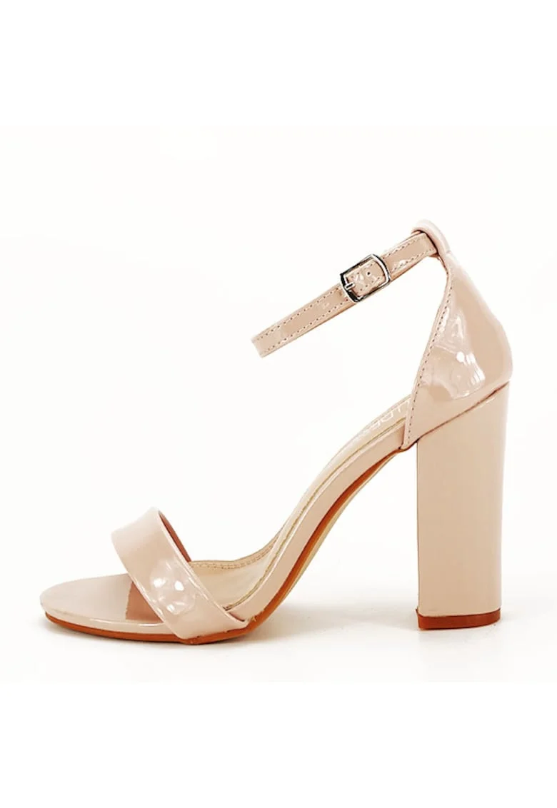Sandale nude cu toc gros BL720 130 10668, Nude