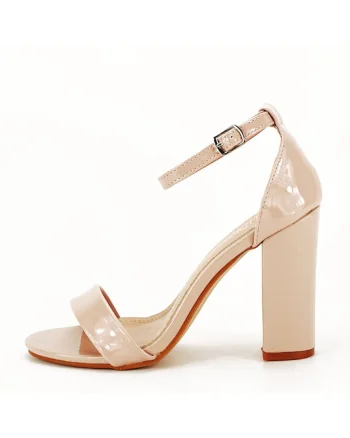 Sandale nude cu toc gros BL720 130 10668, Nude