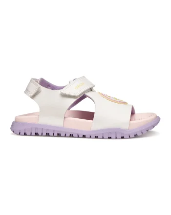 Sandale cu velcro, Lila/Alb murdar