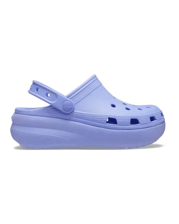 Saboti slingback cu talpa wedge si aspect perforat Cutie, Albastru azur