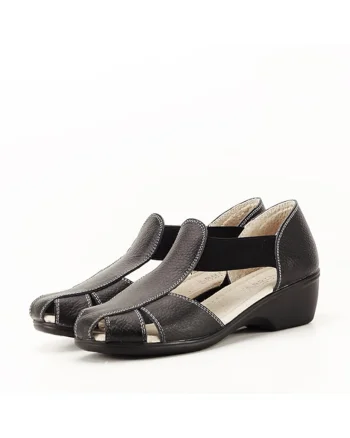 Sandale negre din piele naturala Calypso 127 5586, Negru