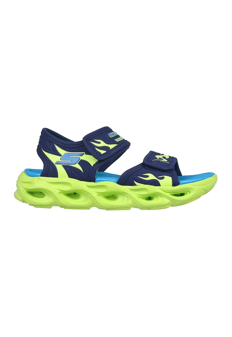 Sandale din material textil cu velcro Thermo-Splash Heat-Flo, Verde lime/Bleumarin
