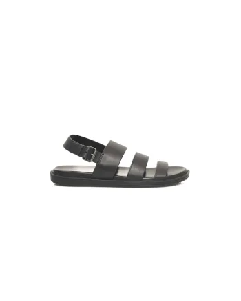 Sandale gladiator de piele, Negru