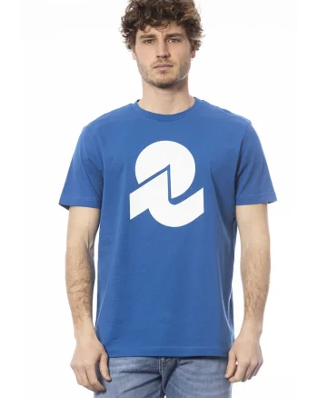 Tricou de bumbac cu imprimeu logo, Albastru royal