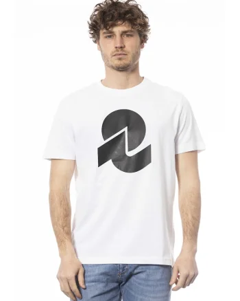 Tricou de bumbac cu imprimeu logo, Alb