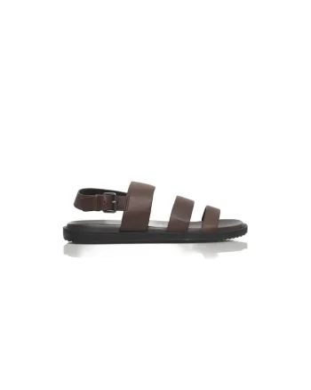 Sandale gladiator de piele, Maro