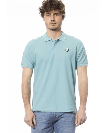 Tricou polo de bumbac pique, Albastru azur