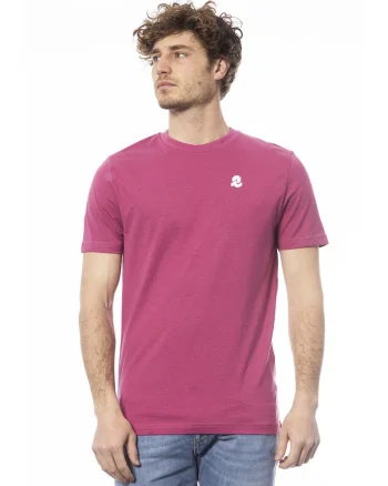Tricou de bumbac cu decolteu la baza gatului, Rosu deschis