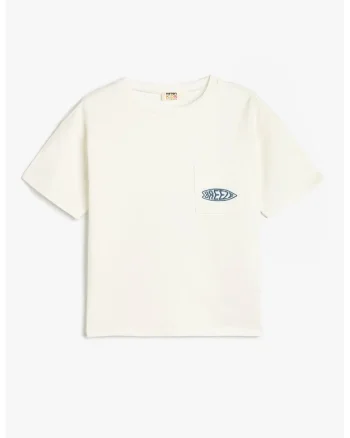 Tricou supradimensionat din bumbac, Alb murdar