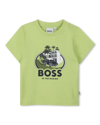Tricou din bumbac cu imprimeu grafic, Verde pal