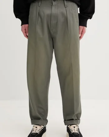 G-Star pantaloni pentru bărbați din bumbac Pleated Chino Relaxed Tapered