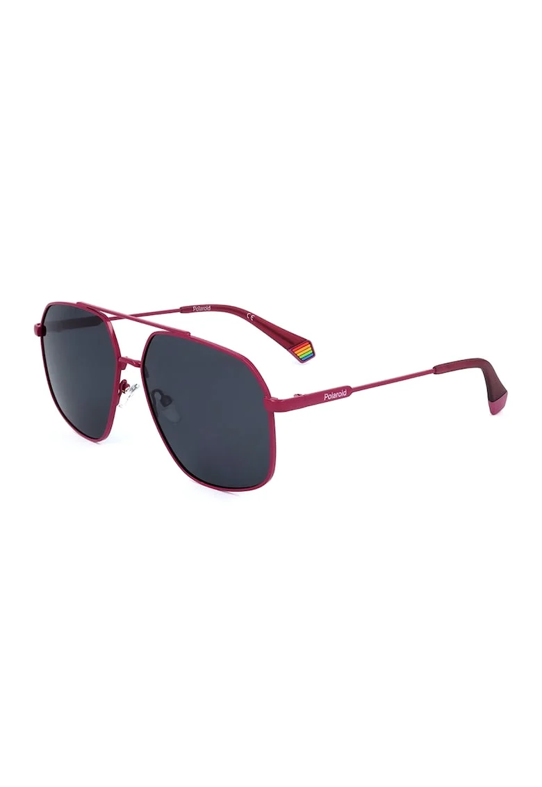 Ochelari de soare aviator unisex cu lentile polarizate, Visiniu