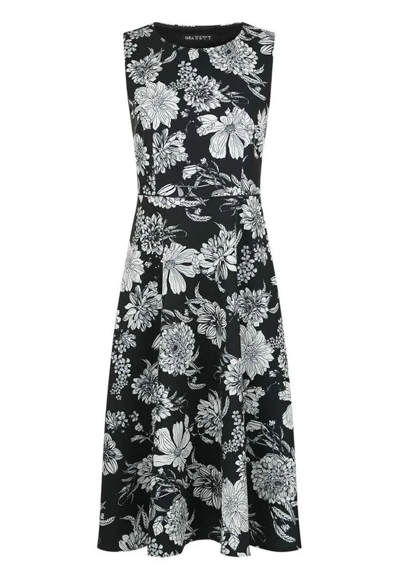 Rochie fara maneci cu imprimeu floral