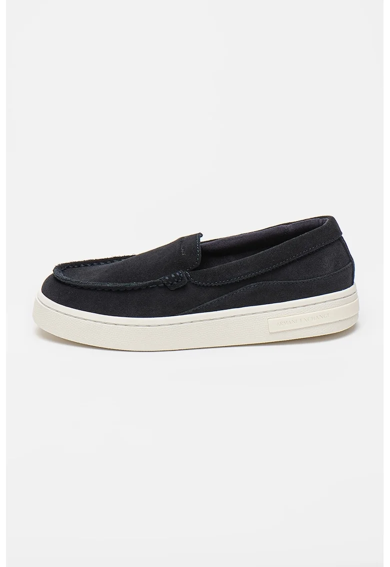 Pantofi loafer de piele intoarsa, Albastru ultramarin